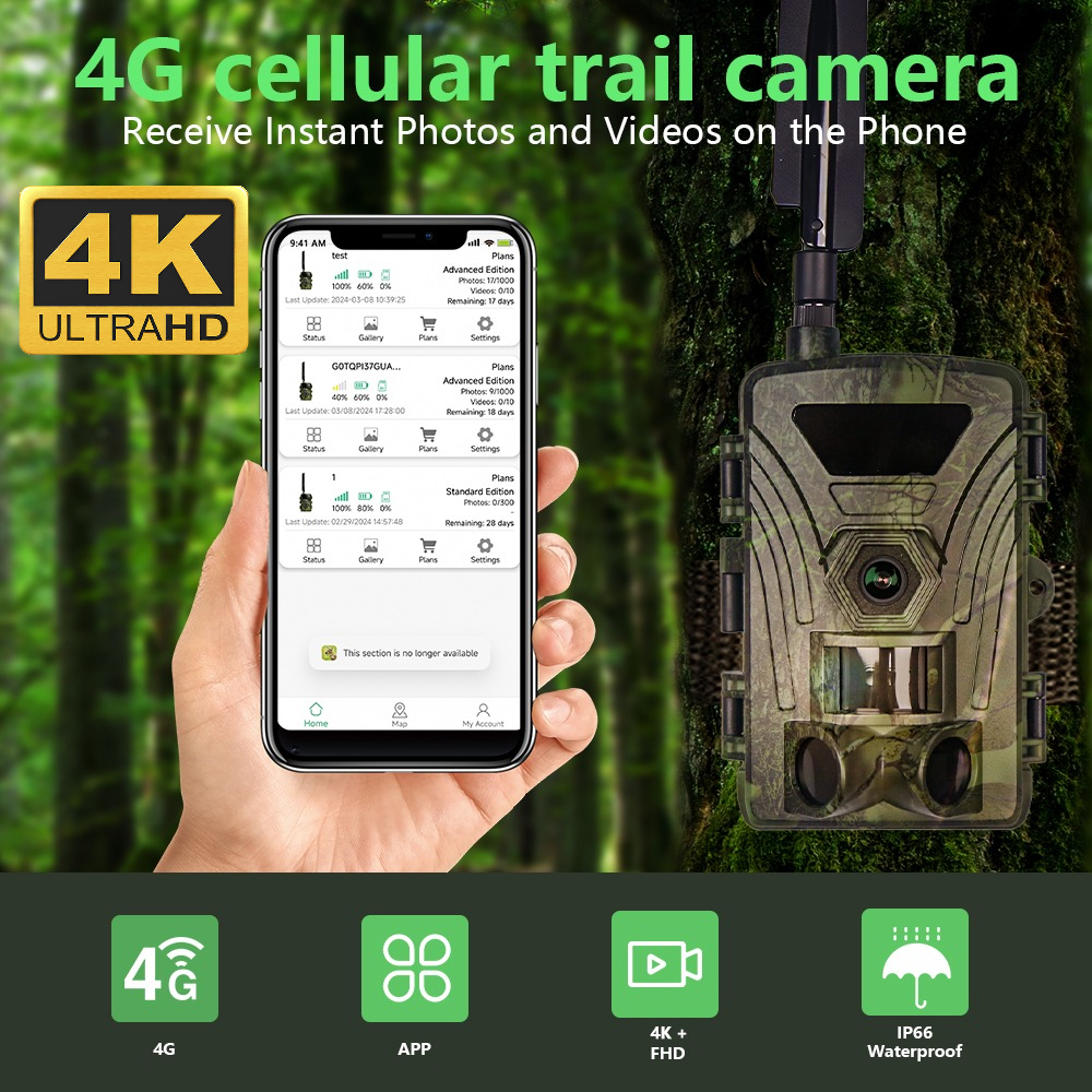 Outdoor Hunting Camera Wireless - PR802LTE 4G Hunting Trail Camera 60/48/42