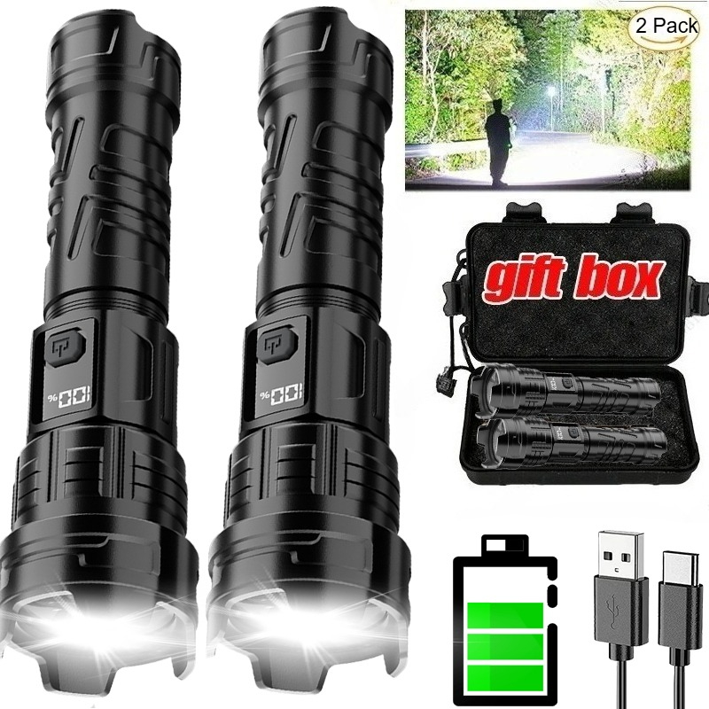 Hunting Outdoors - Super Bright LED Flashlight USB Rechargeable