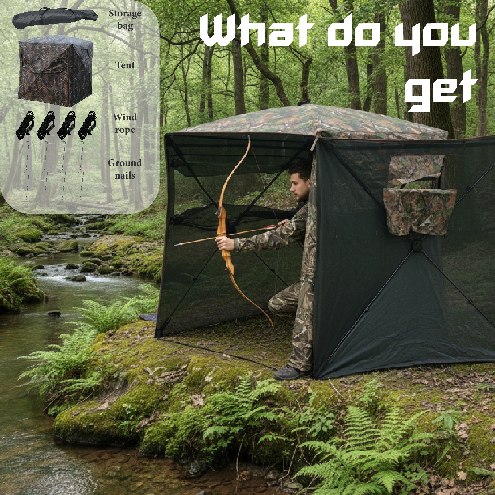 Camouflage Pop-Up Hunting Blin - Hunting Outdoors recensie en prijs