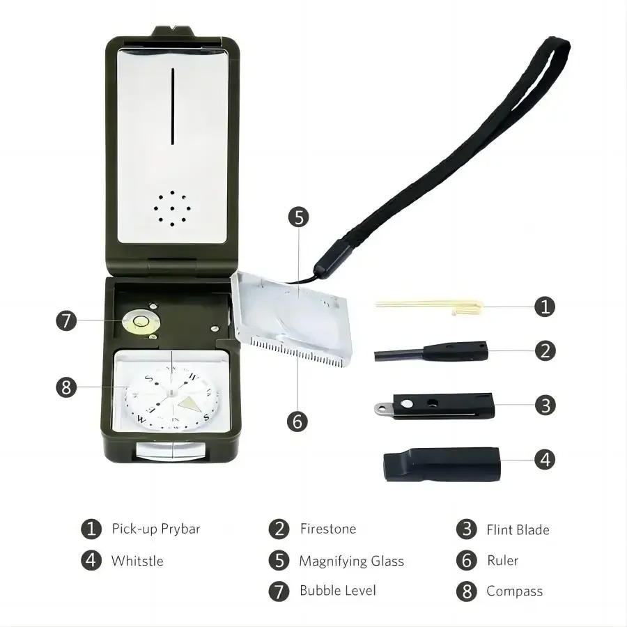 10-in-1 Survival Compass with  - Hunting Outdoor Thermometer recensie en prijs